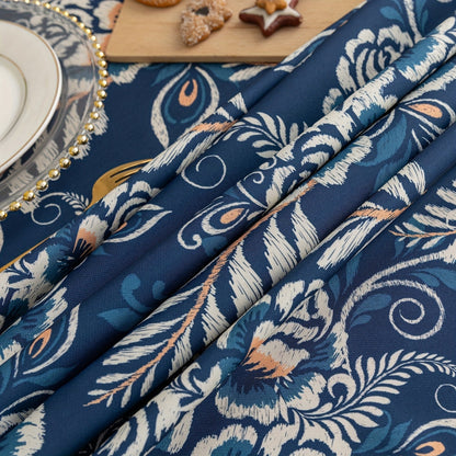 Chic Floral Table Cover with Tassel Accents