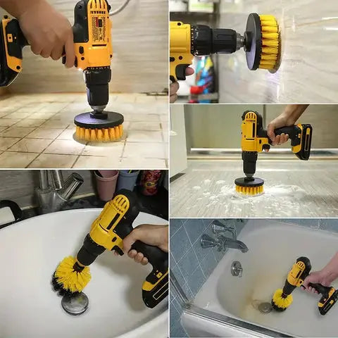 Drill-Powered Cleaning Brush Set for Effortless Shine