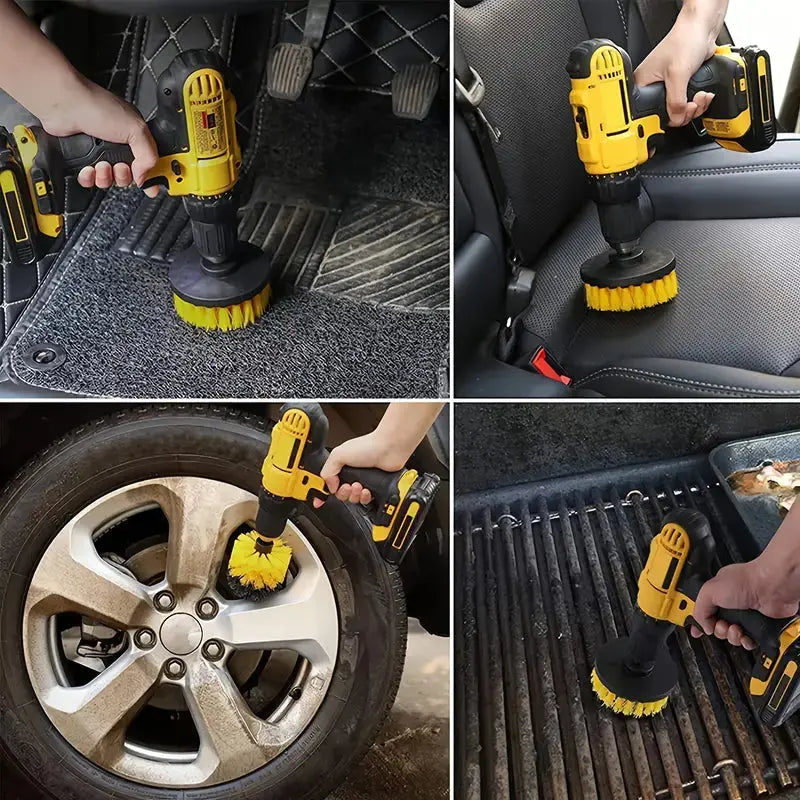 Drill-Powered Cleaning Brush Set for Effortless Shine