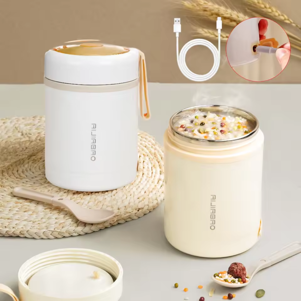 Electric Lunch Thermos – Portable Food Warmer