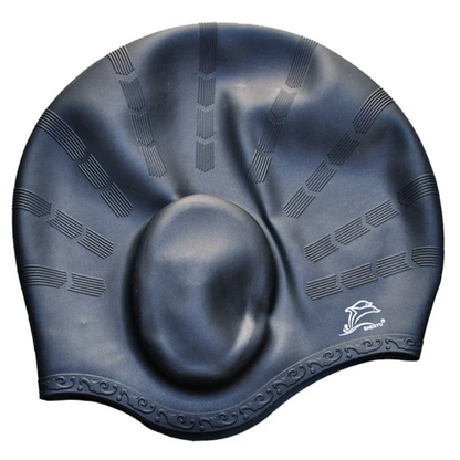 Shower Cap with Ear Covers – Waterproof Rubber Design