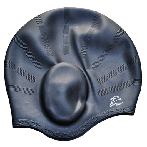 Shower Cap with Ear Covers – Waterproof Rubber Design