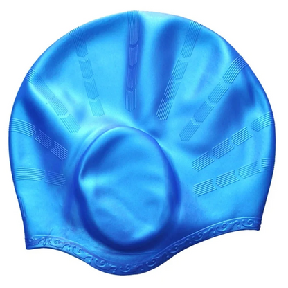 Shower Cap with Ear Covers – Waterproof Rubber Design