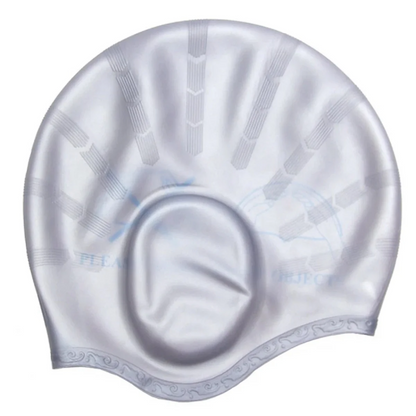 Shower Cap with Ear Covers – Waterproof Rubber Design