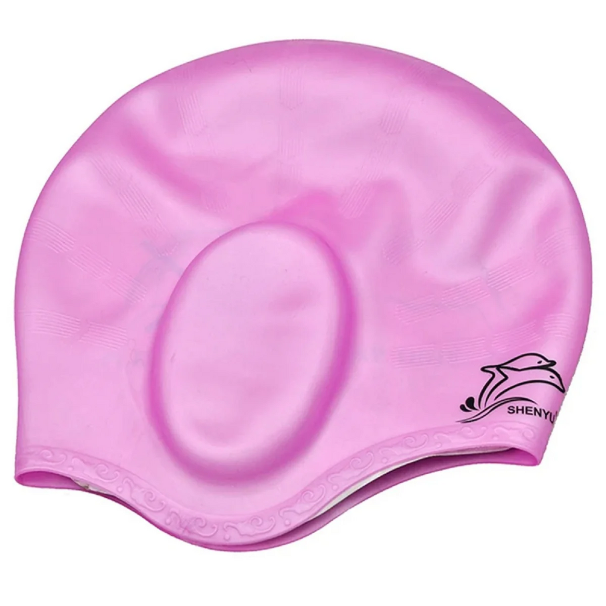 Shower Cap with Ear Covers – Waterproof Rubber Design