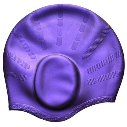 Shower Cap with Ear Covers – Waterproof Rubber Design