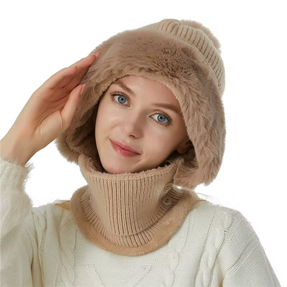 2-in-1 Fleece Scarf and Hat Set – Soft and Cozy Warmth