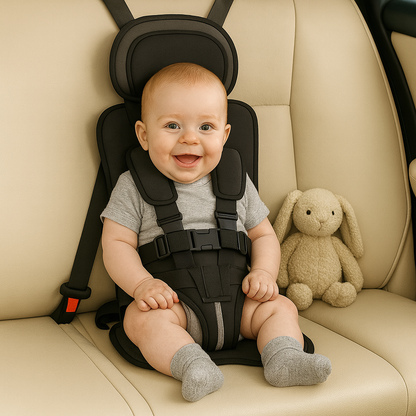 Compact Travel Booster Seat with Safety Harness for Children