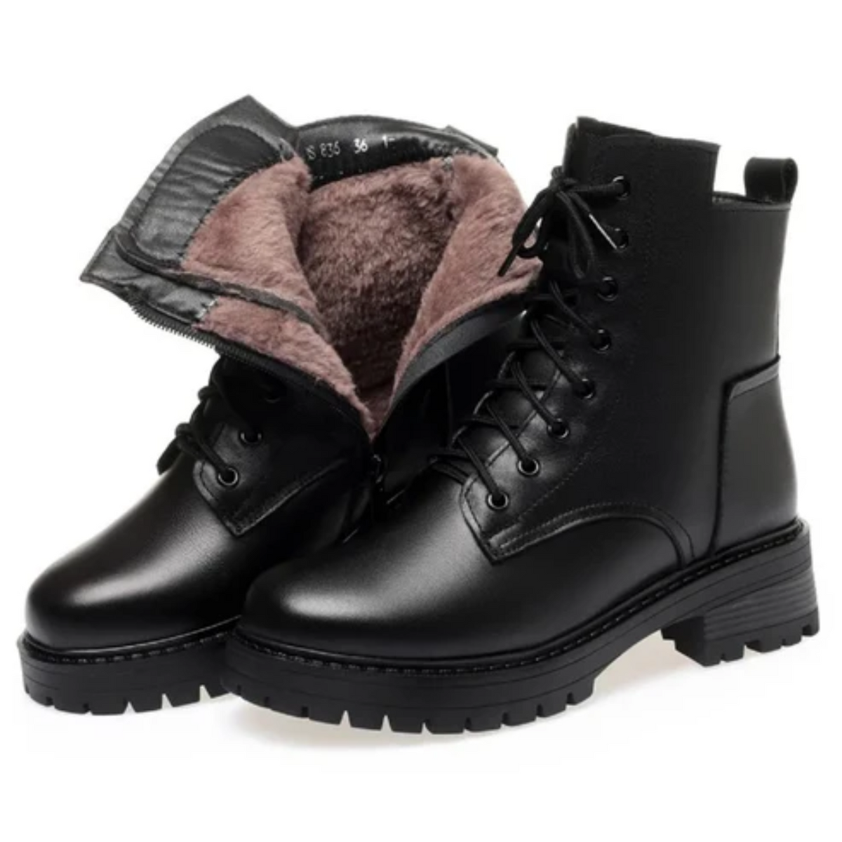 Elegant Genuine Leather Winter Boots for Women - Warm Design