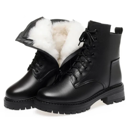 Elegant Genuine Leather Winter Boots for Women - Warm Design