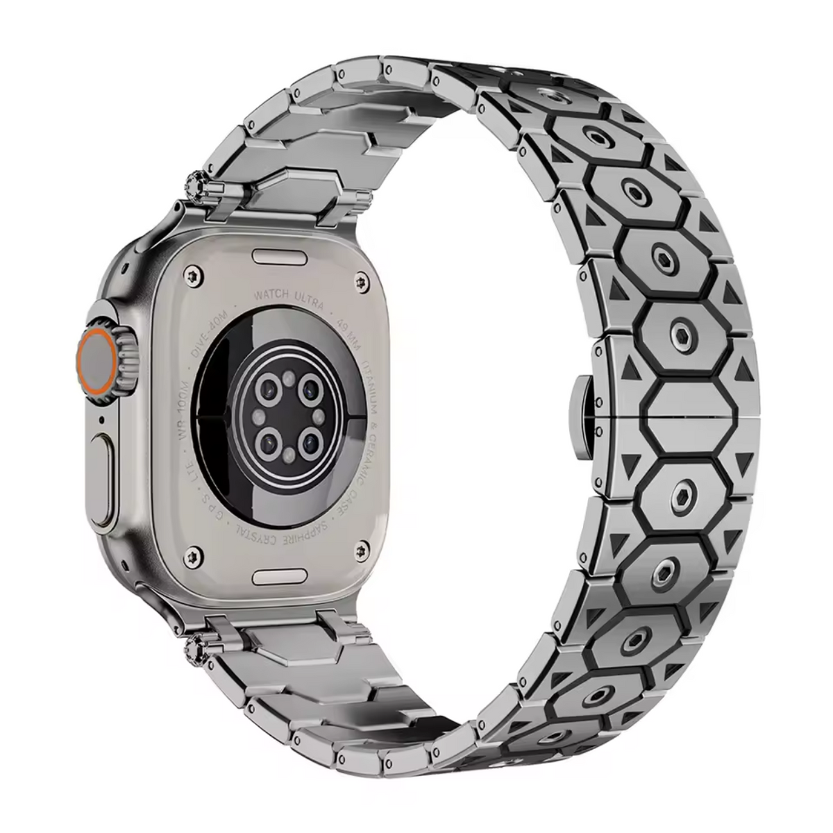 Stylish Black Metal Strap for Apple Watch