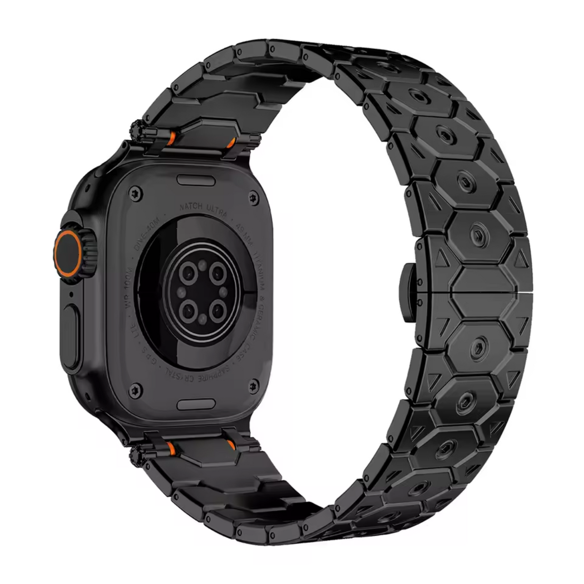 Stylish Black Metal Strap for Apple Watch