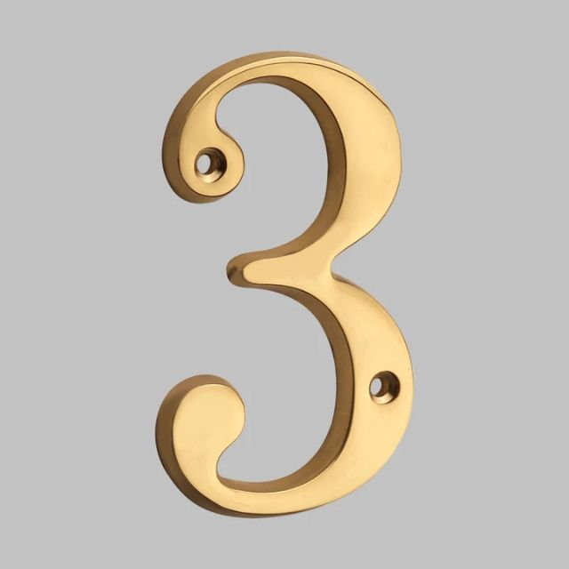 Contemporary Durable Brass Address Numerals
