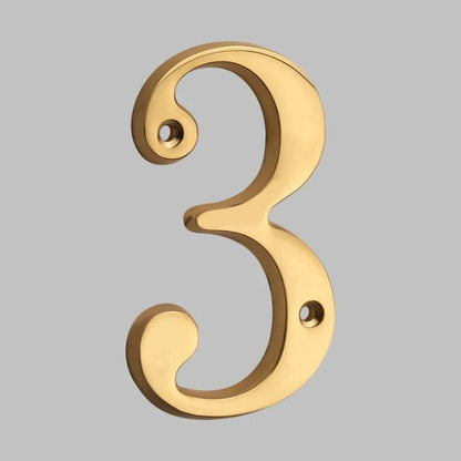 Contemporary Durable Brass Address Numerals