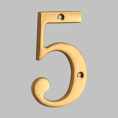 Contemporary Durable Brass Address Numerals