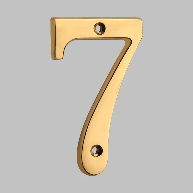 Contemporary Durable Brass Address Numerals