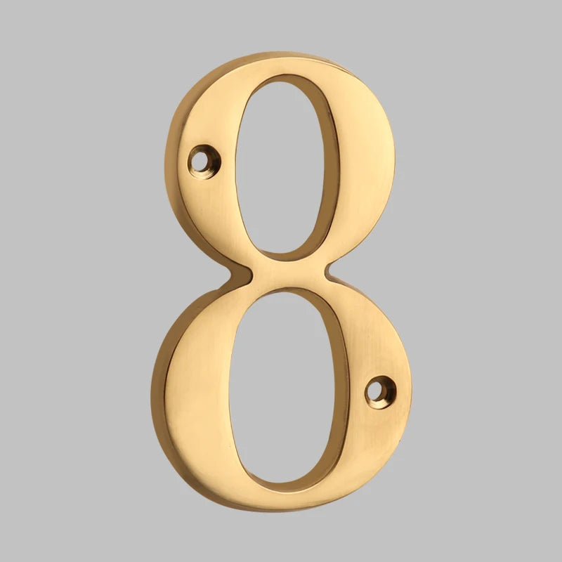 Contemporary Durable Brass Address Numerals
