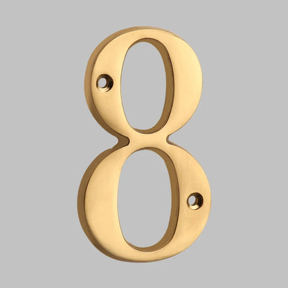 Contemporary Durable Brass Address Numerals