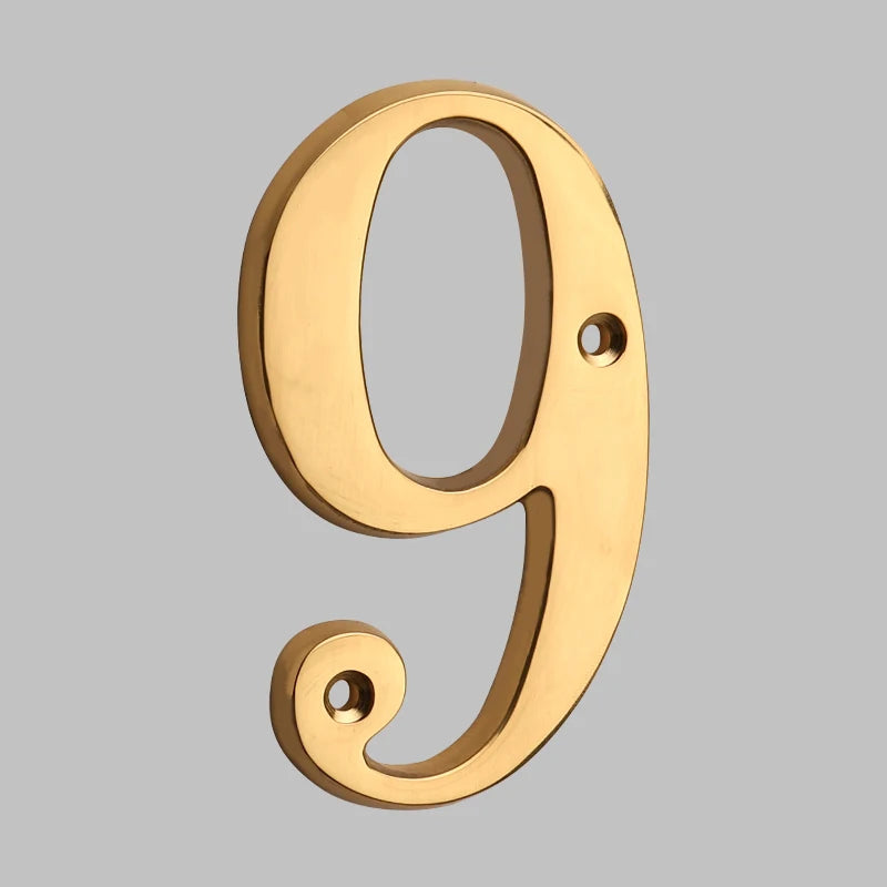 Contemporary Durable Brass Address Numerals
