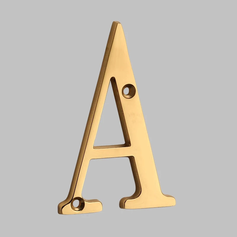Contemporary Durable Brass Address Numerals