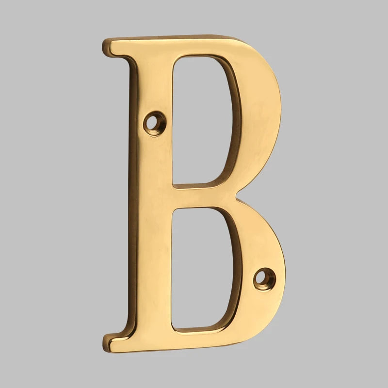 Contemporary Durable Brass Address Numerals