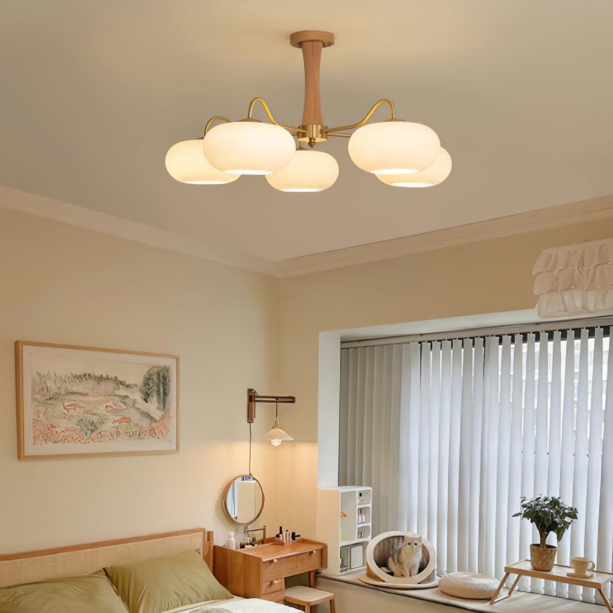 Mid-Century Ceiling Light Fixture – Retro Glass Globe Chandelier