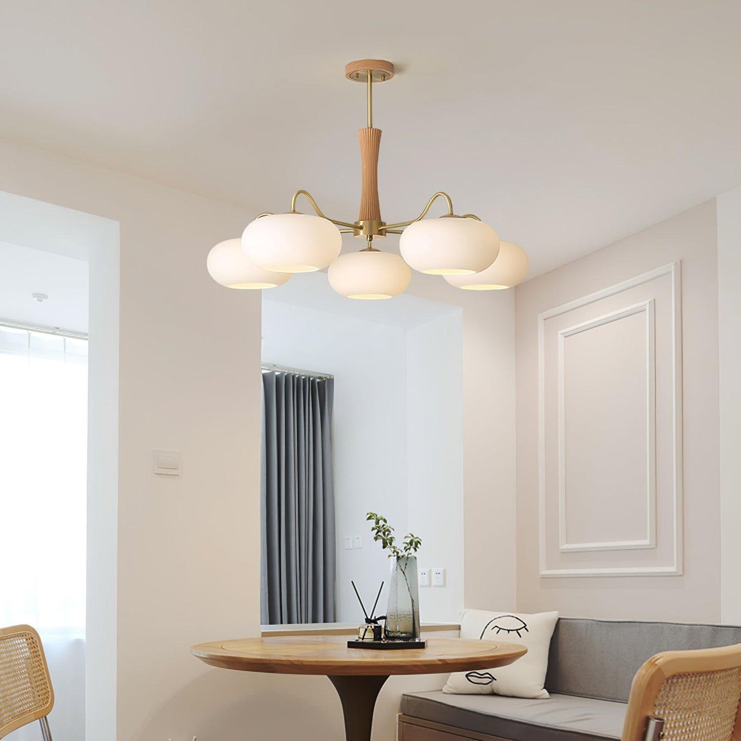Mid-Century Ceiling Light Fixture – Retro Glass Globe Chandelier