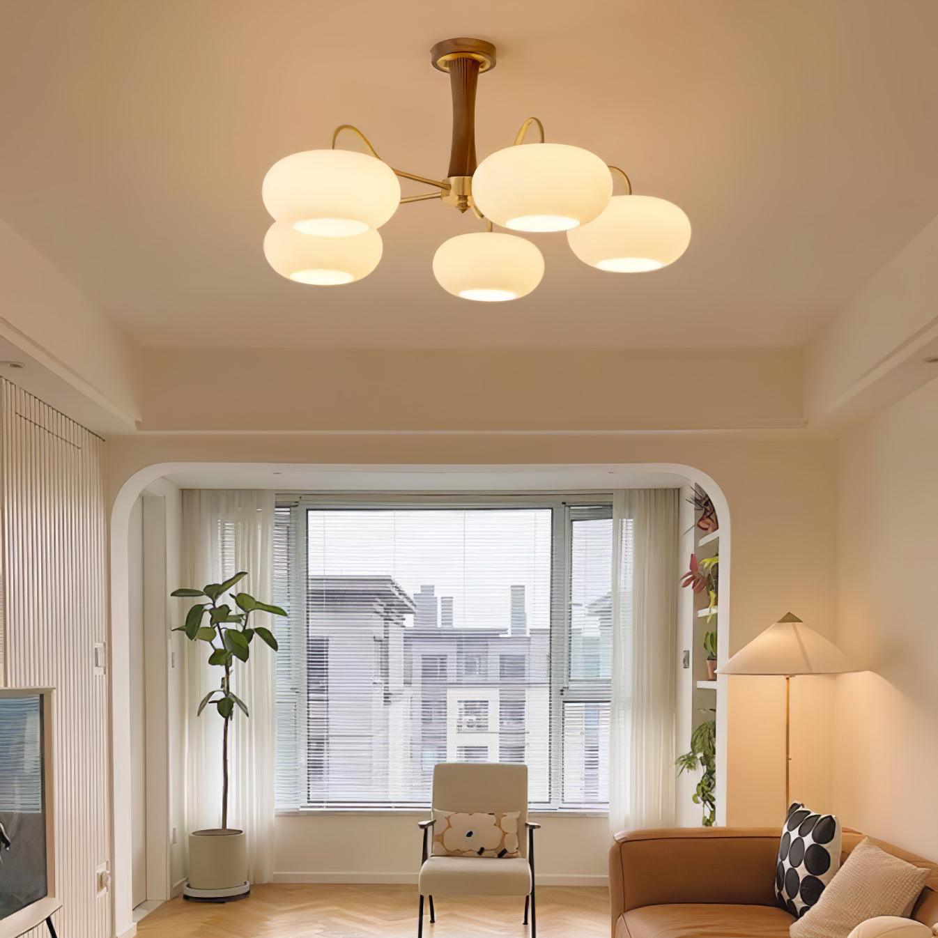 Mid-Century Ceiling Light Fixture – Retro Glass Globe Chandelier