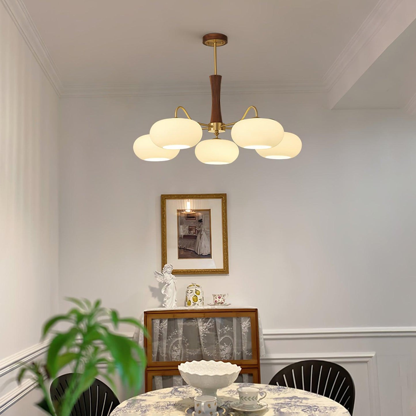 Mid-Century Ceiling Light Fixture – Retro Glass Globe Chandelier