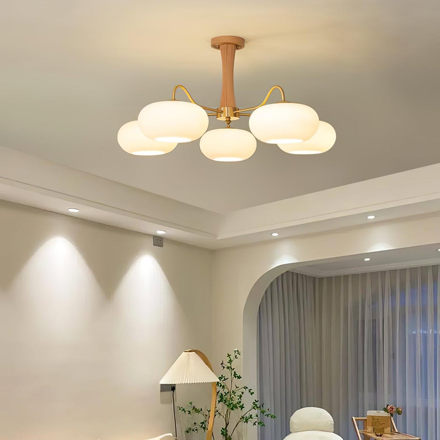 Mid-Century Ceiling Light Fixture – Retro Glass Globe Chandelier