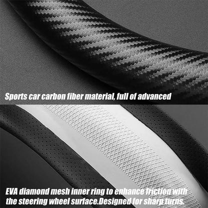 Breathable Leather Steering Wheel Cover – Non-Slip Grip