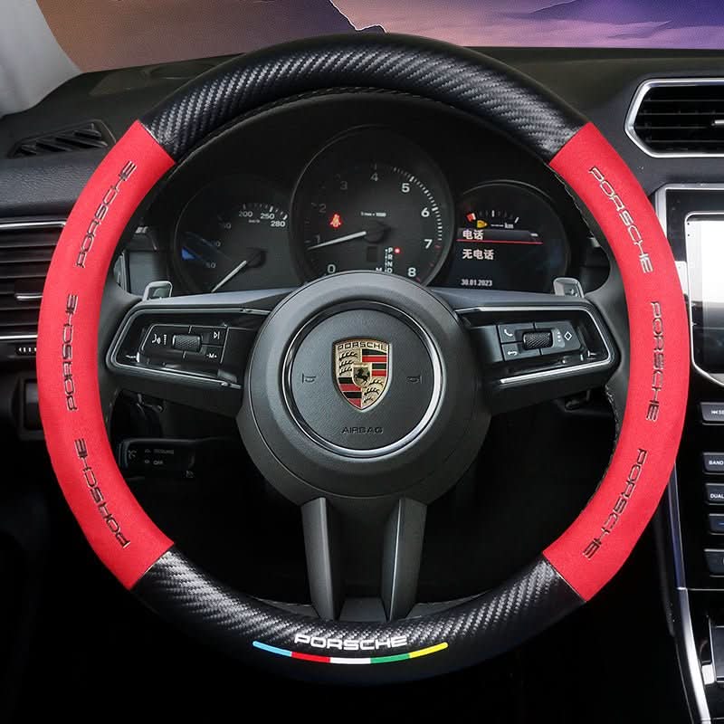 Breathable Leather Steering Wheel Cover – Non-Slip Grip