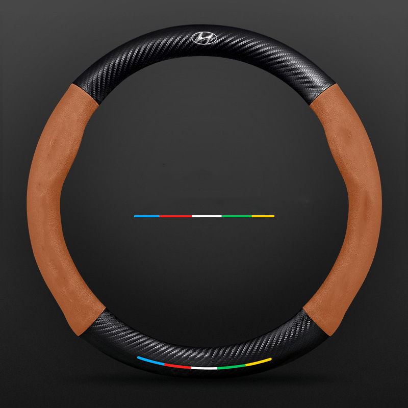 Breathable Leather Steering Wheel Cover – Non-Slip Grip