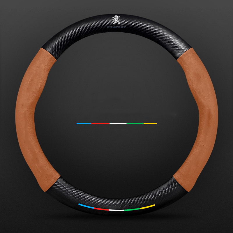Breathable Leather Steering Wheel Cover – Non-Slip Grip