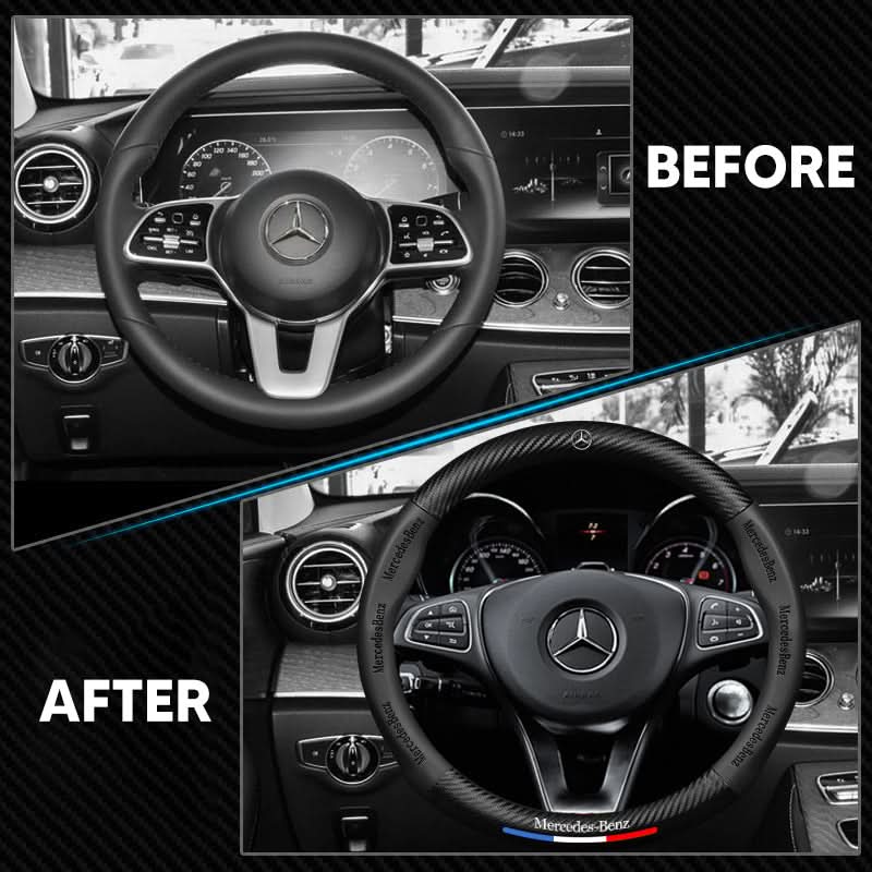 Breathable Leather Steering Wheel Cover – Non-Slip Grip