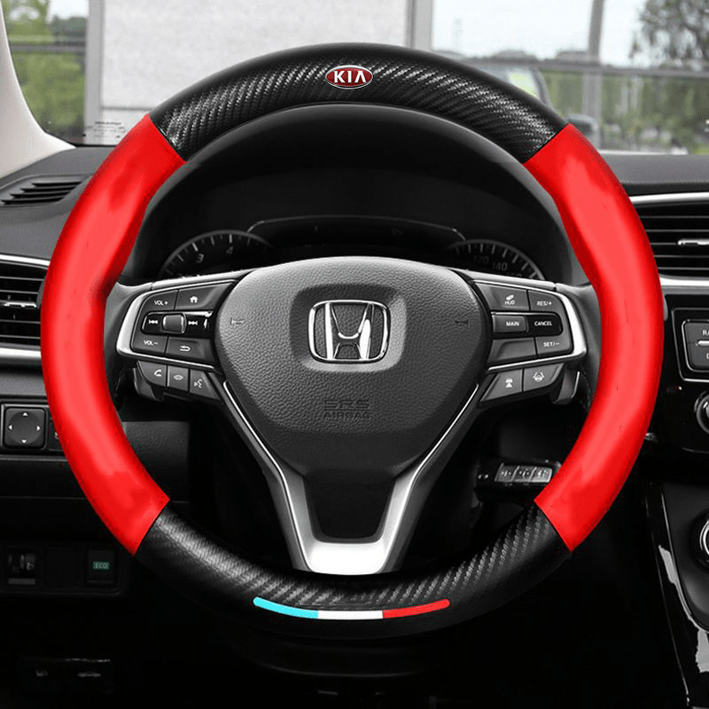 Breathable Leather Steering Wheel Cover – Non-Slip Grip