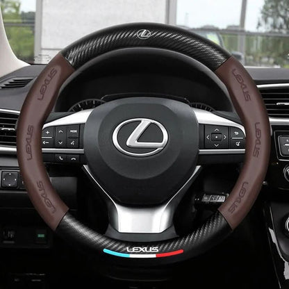 Breathable Leather Steering Wheel Cover – Non-Slip Grip