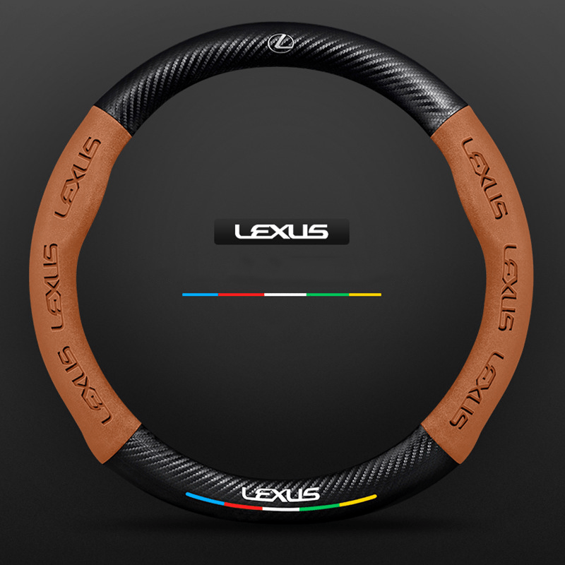 Breathable Leather Steering Wheel Cover – Non-Slip Grip