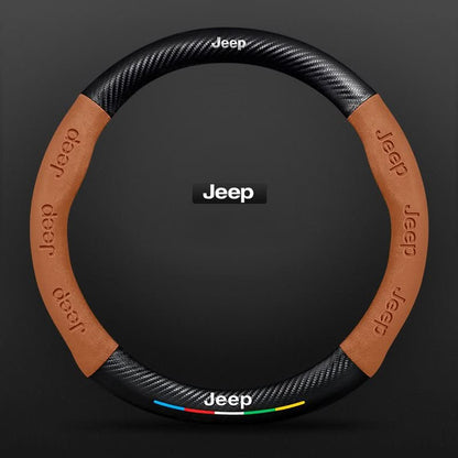 Breathable Leather Steering Wheel Cover – Non-Slip Grip