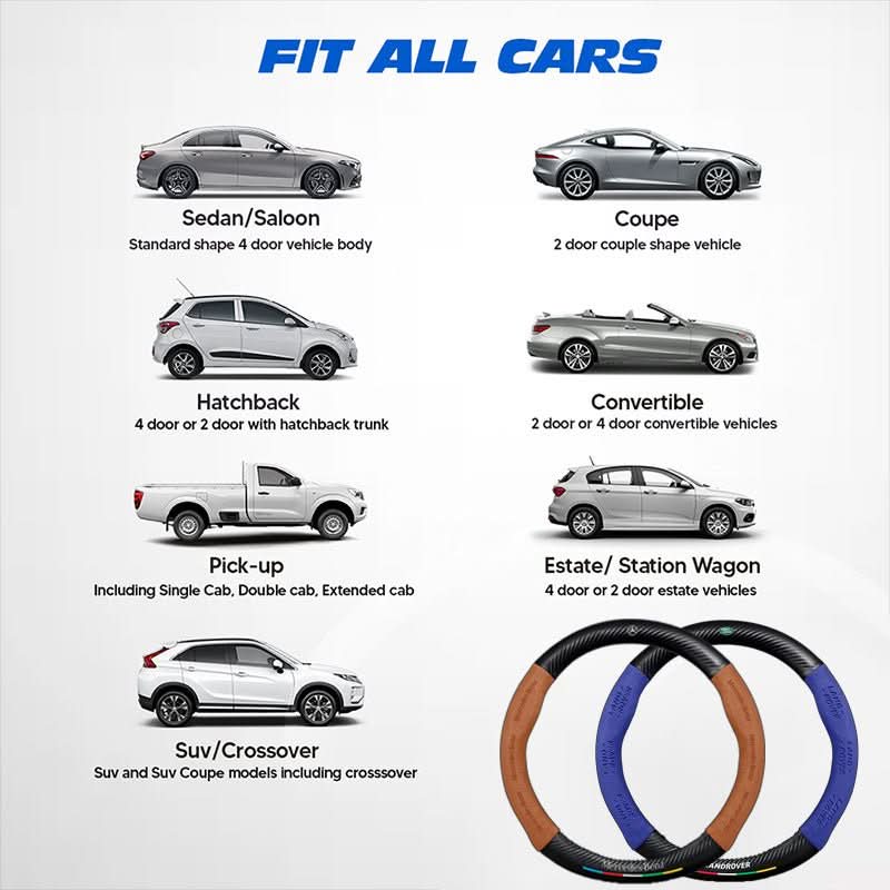 Breathable Leather Steering Wheel Cover – Non-Slip Grip
