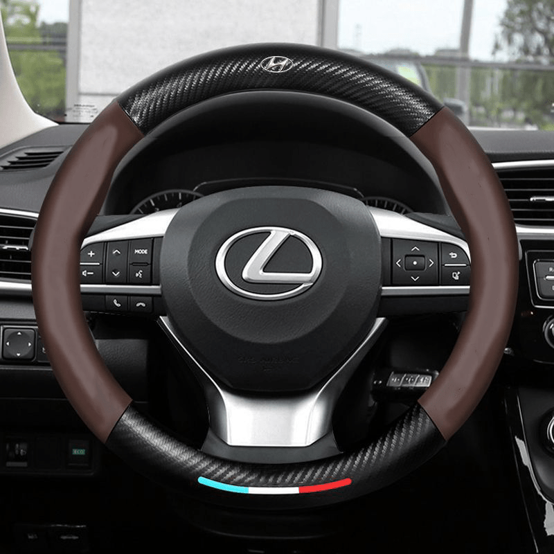 Breathable Leather Steering Wheel Cover – Non-Slip Grip