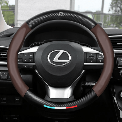 Breathable Leather Steering Wheel Cover – Non-Slip Grip