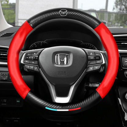 Breathable Leather Steering Wheel Cover – Non-Slip Grip