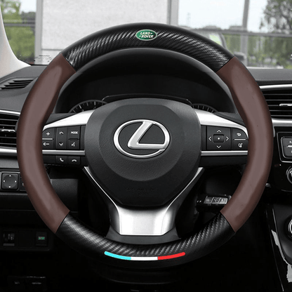 Breathable Leather Steering Wheel Cover – Non-Slip Grip
