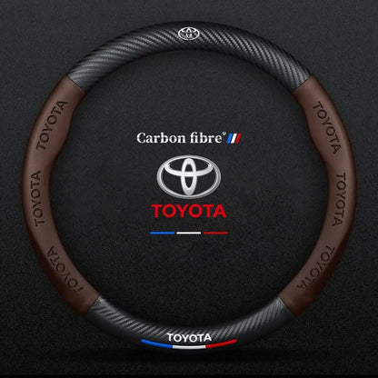 Breathable Leather Steering Wheel Cover – Non-Slip Grip