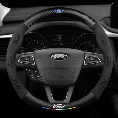 Breathable Leather Steering Wheel Cover – Non-Slip Grip