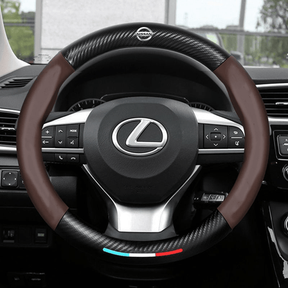 Breathable Leather Steering Wheel Cover – Non-Slip Grip