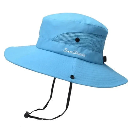 Women's Sun Hat with Ponytail Opening for UV Protection