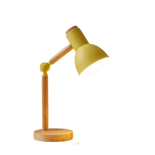 Eye-Caring Reading Lamp – Wooden Desk Light with Adjustable Head