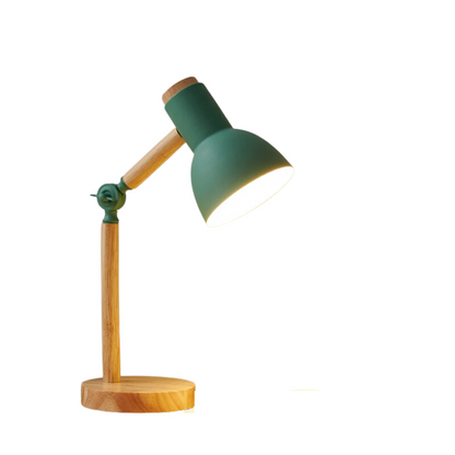Eye-Caring Reading Lamp – Wooden Desk Light with Adjustable Head